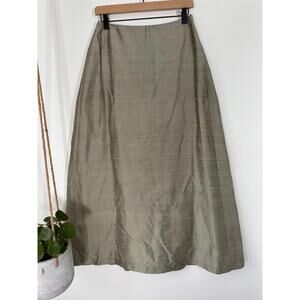 Watters & Watters Silk A-Line Maxi Skirt 8 Sage Green Bridal Formal Occasion